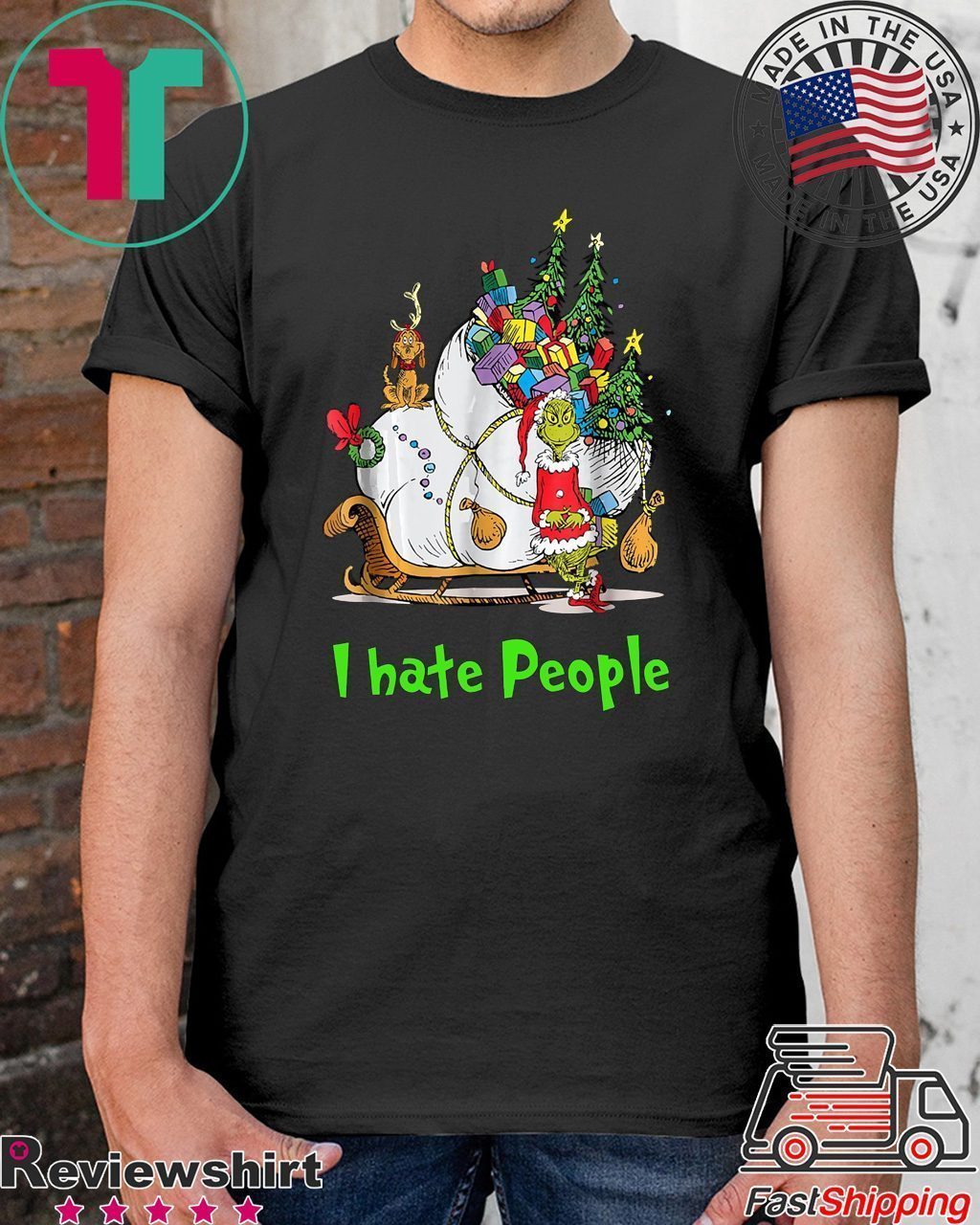 Santa Grinch I Hate People Shirt