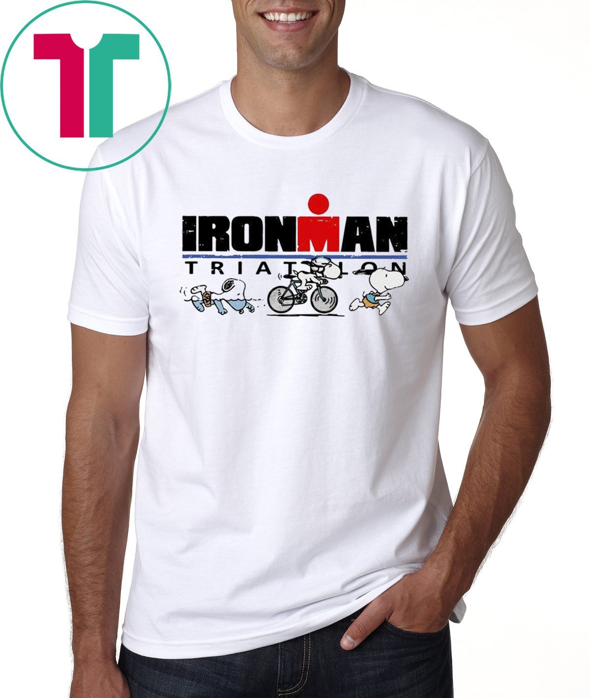 Official Snoopy Ironman Triathlon World Triathlon Corporation Tee Shirt