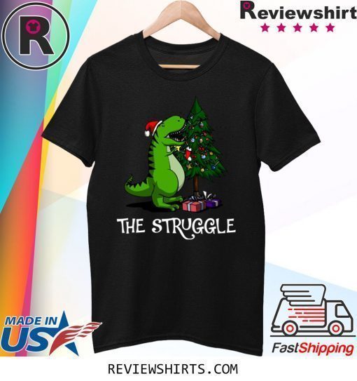 T-rex dinosaur eating the Christmas tree shirt
