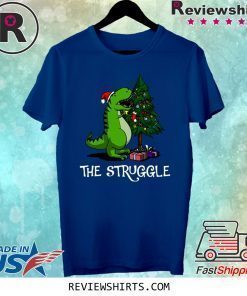 T-rex dinosaur eating the Christmas tree shirt