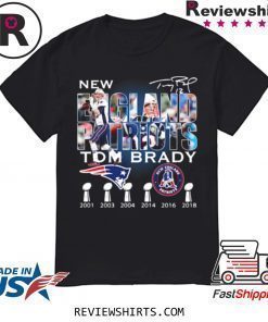 TOM BRADY NEW ENGLAND PATRIOTS 6X SUPER BOWL CHAMPION SIGNATURE SHIRT