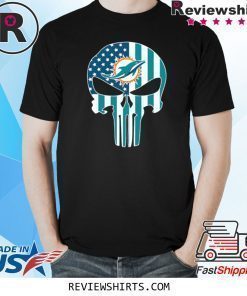 The Punisher Skull American Flag Miami Dolphins Shirt