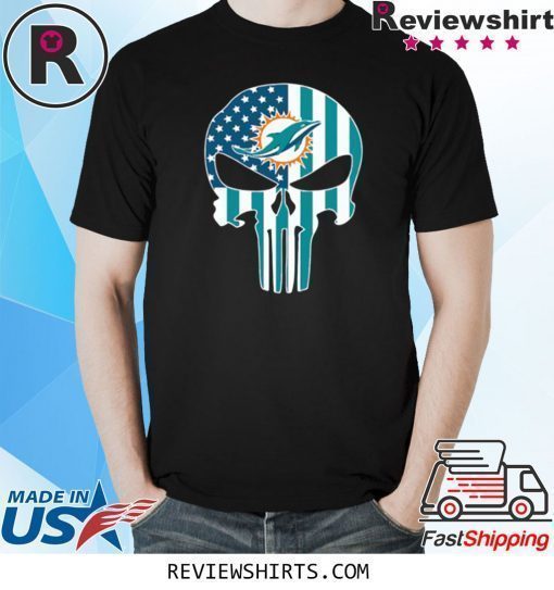 The Punisher Skull American Flag Miami Dolphins Shirt