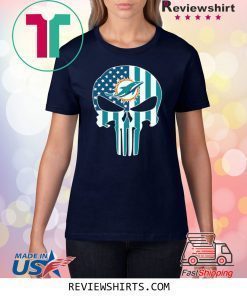 The Punisher Skull American Flag Miami Dolphins Shirt