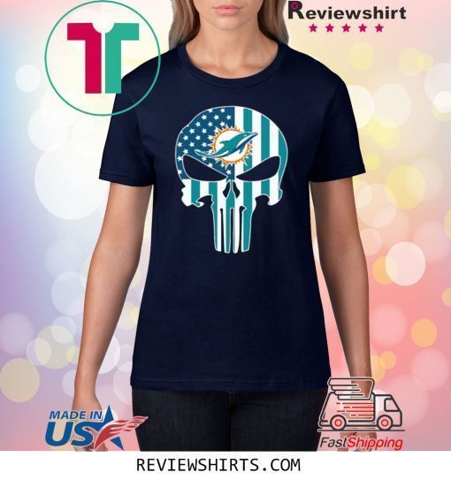 The Punisher Skull American Flag Miami Dolphins Shirt