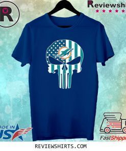 The Punisher Skull American Flag Miami Dolphins Shirt