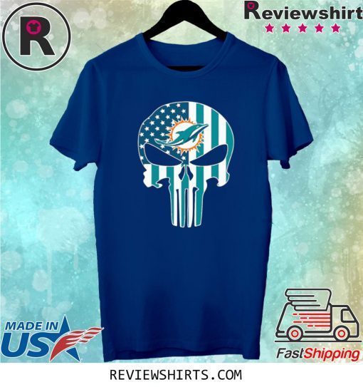 The Punisher Skull American Flag Miami Dolphins Shirt