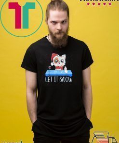 Walmart Cocaine Santa Cat Kitten Let It Snow Shirt