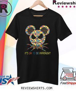 AUTISM AWARENESS JACK SKELLINGTON MICKEY IT'S OK TO BE DIFFERENT SHIRT