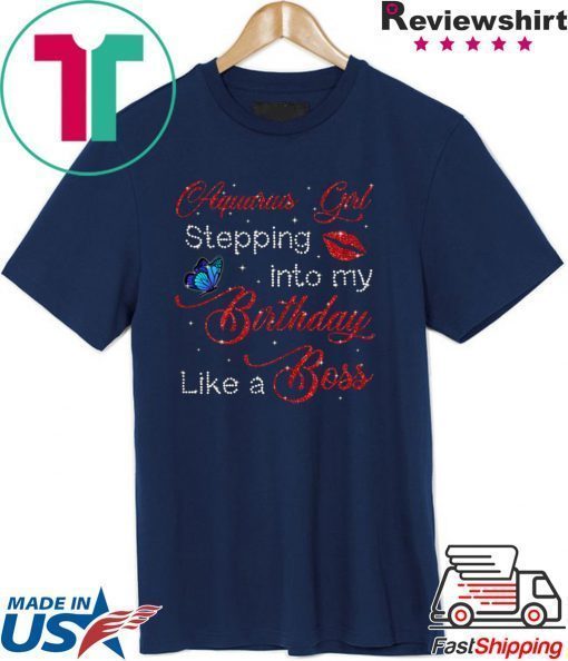 Aquarius Girl Lips Birthday Shirt