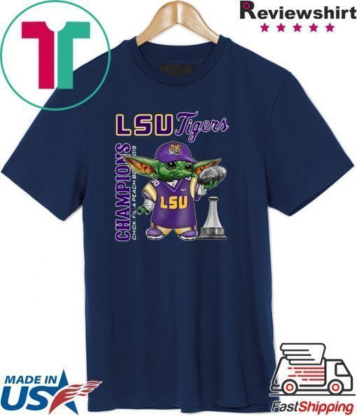 Baby Yoda Lsu Tigers Champions Chick Fil A Peach Bowl 2019 T-Shirt