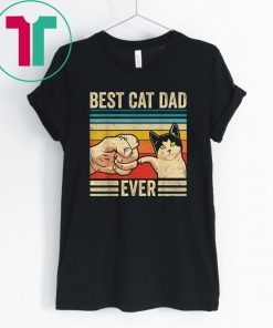 Mens Vintage Best Cat Dad Ever Bump Fit Fathers Day Gift T-Shirt