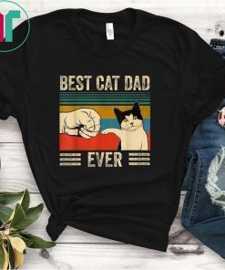 Mens Vintage Best Cat Dad Ever Bump Fit T-Shirt