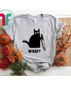 What Black cat hold knife shirt