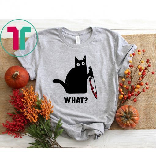 What Black cat hold knife shirt