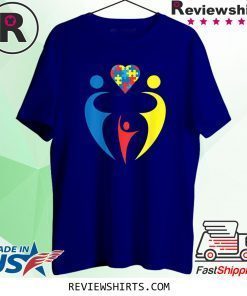 Autism Awarness Family Trio Heart Puzzle Gift Shirt