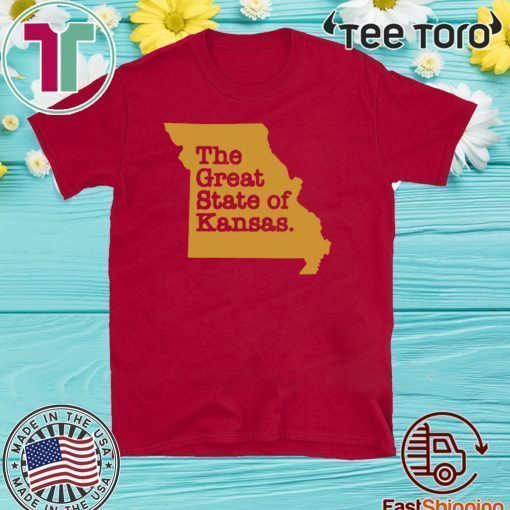 KANSAS CITY CHIEFS SHIRT - THE GREAT STATE OF KANSAS TEE SHIRT