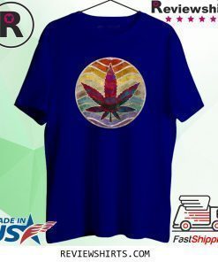 Retro Design of Marijuana Leaf Cannabis Weed T-Shirt
