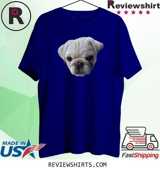 Adorable Pug Face TShirt Rare White Pug Dog Shirt