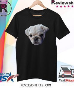 Adorable Pug Face TShirt Rare White Pug Dog Shirt