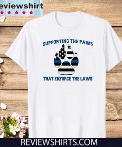 Supporting the paws that enforce the laws Flag US T-Shirt
