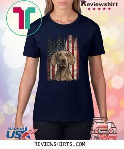 Weimaraner Dog Lover Retro Distressed American Flag Shirt