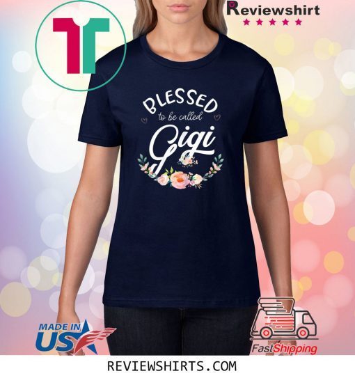 Womens Blessed Gigi Floral Grandma Mother's Day T-Shirt