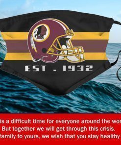 Football Team Washington Redskins Face Mask PM2.5 – Filter Face Mask Activated Carbon PM2.5