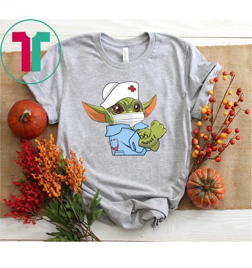 Baby Yoda Wearing Scrub Nurse Strong Shirt Baby Alien Starwars Nurse Not Quarantined Tee Shirt