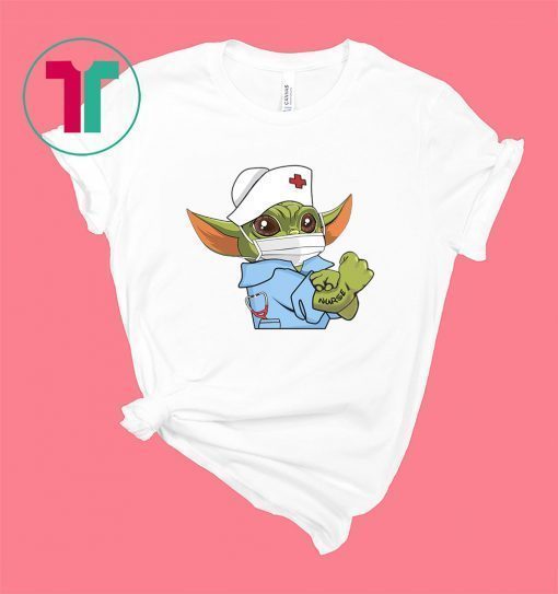 Baby Yoda Wearing Scrub Nurse Strong Shirt Baby Alien Starwars Nurse Not Quarantined Tee Shirt