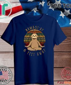 Sloth Yoga Namastay 6 Feet Away Vintage Tee Shirts