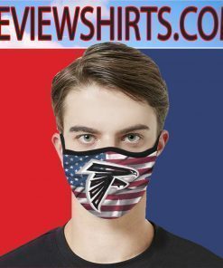 Atlanta Falcons Logo On USA Flag Wavy Canvas Face Masks