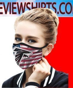 Atlanta Falcons Logo On USA Flag Wavy Canvas Face Masks