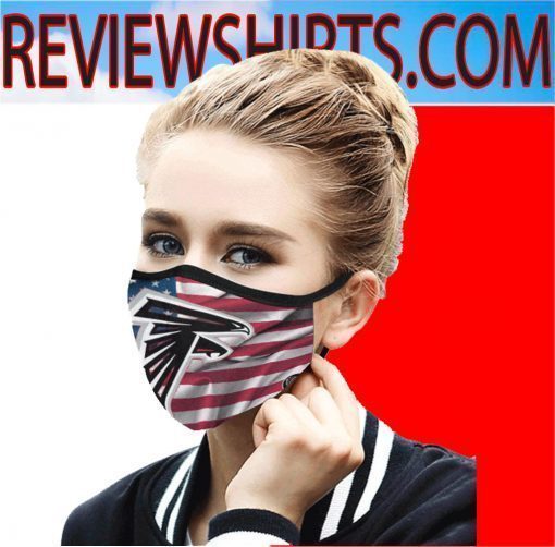 Atlanta Falcons Logo On USA Flag Wavy Canvas Face Masks