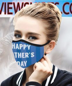 Blue Stripe Happy Father's Day Face Masks