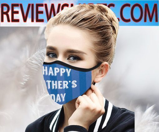 Blue Stripe Happy Father's Day Face Masks