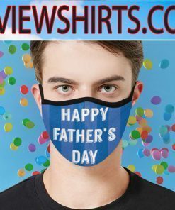 Blue Stripe Happy Father's Day Face Masks