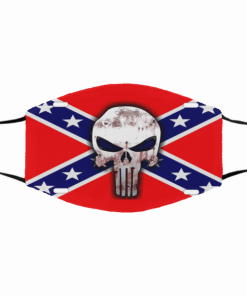 The Punisher on a confederate flag Skull CLoth Face Mask