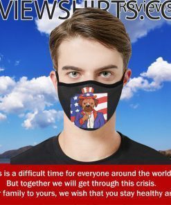 4th July Dog Patriotic American Holiday Funny Gift Father's Day Face Masks
