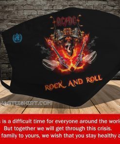 ACDC rock and roll all over printed face mask limited