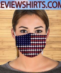 American Flag Flowers Cloth Face Mask