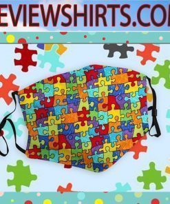 Autism Awareness puzzle piece drawing Face Mask