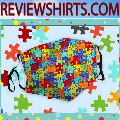 Autism Awareness puzzle piece drawing Face Mask