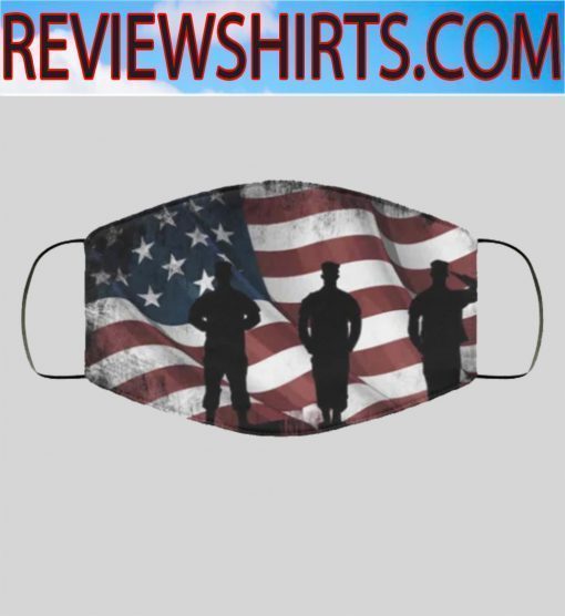 AMERICAN FLAG AND US ARMY MARINES SOLDIERS FACE MASKS