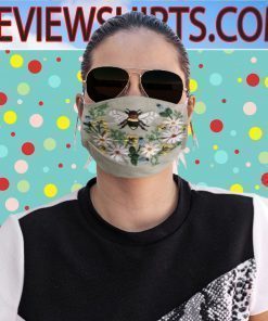 Bee Flowers embroidery Face Mask