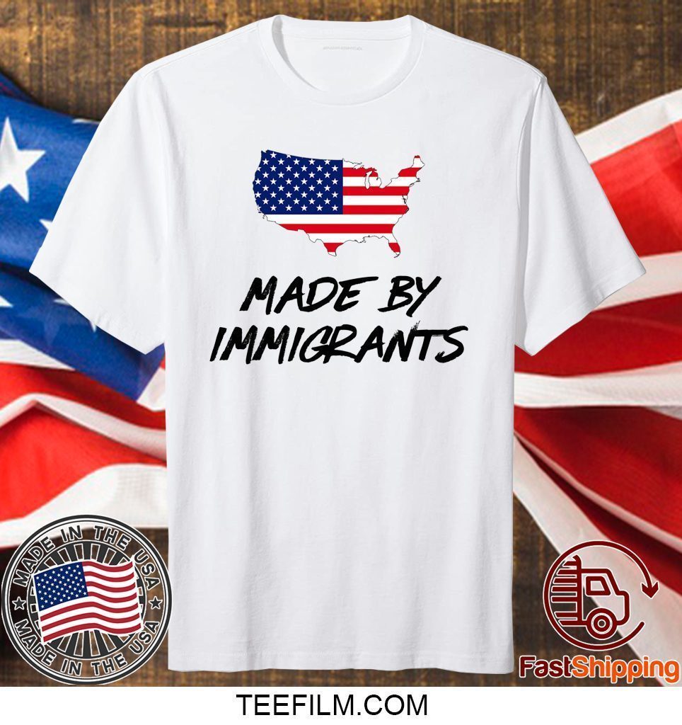 US Flag Made By Immigrants Shirt - ShirtsMango Office