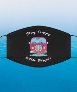 Stay Trippy Little Hippie Retro Minibus Van 1960s 1970s Face Mask