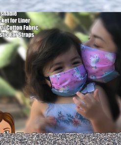 Unicorn Face Mask for kids & adults made of 100% washable Cotton Fabric with Pocket for Filter