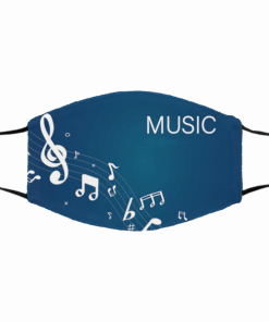 Music Notes Face Mask, Reusable, Two Layers, Washable Mask, Travel Mask, Dust Mask, Allergy Mask, Funny Cute Facemask