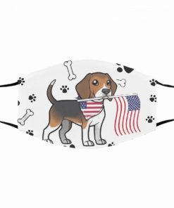 CUTE BEAGLE DOG FLAG FACE MASK US